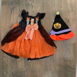 Orange and Black Halloween Witch Costume for Kids